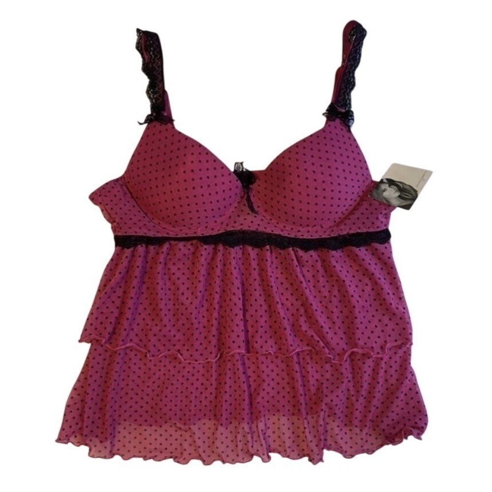 Jaclyn Smith Lingerie Top Women's Size Medium Pink Underwire Push Up Cami